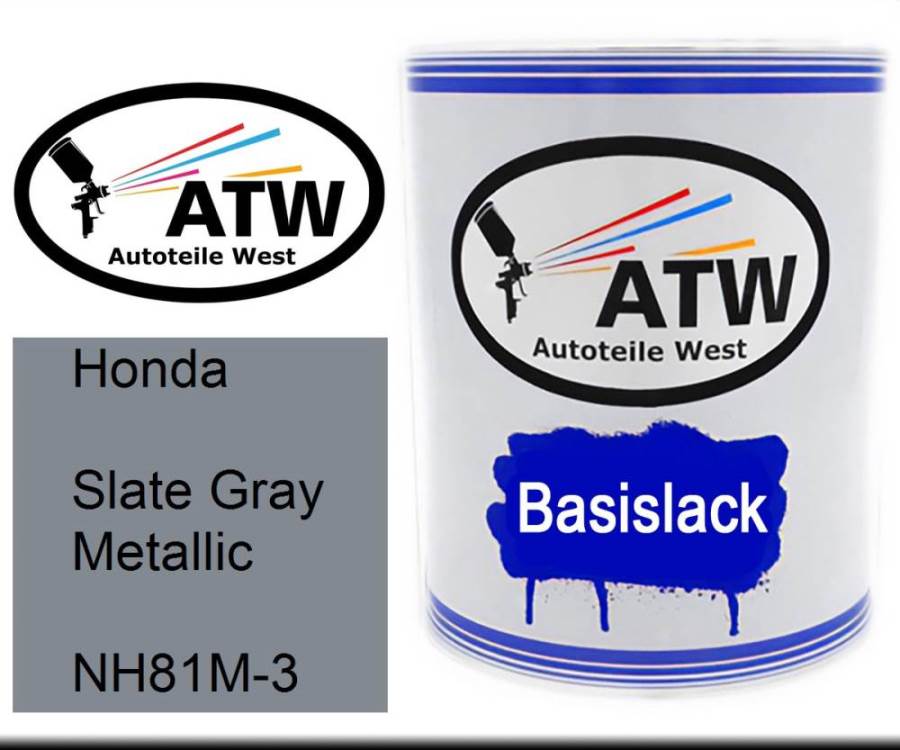 Honda, Slate Gray Metallic, NH81M-3: 1L Lackdose, von ATW Autoteile West.
